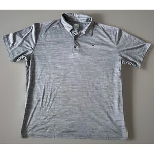 Callaway Golf Opti Dri Short Sleeve Collared Polo Shirt V Logo Gray XL JBHS